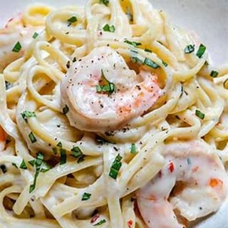 Jumbo Shrimp in Alfredo Sauce