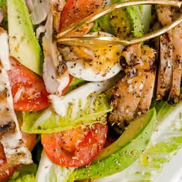 Grilled or Fried Chicken Caesar Salad.