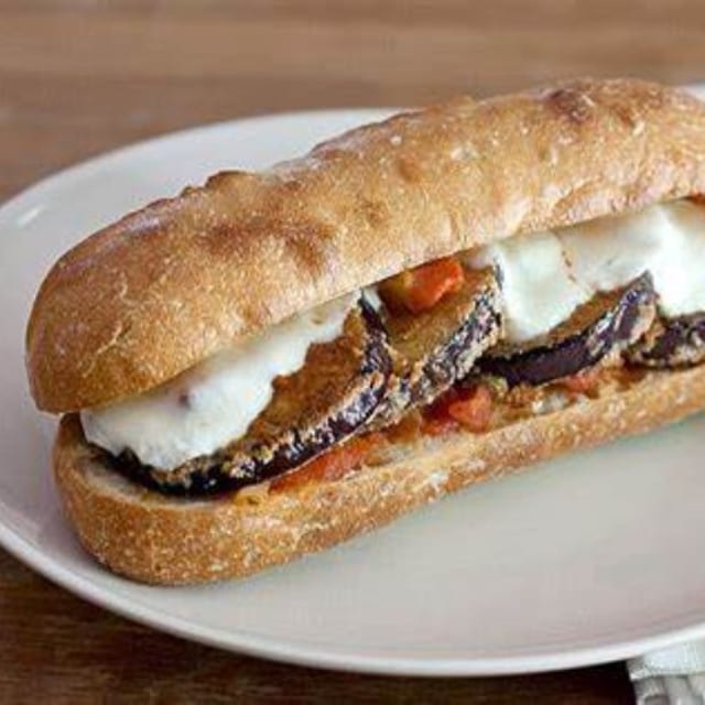  Eggplant parmigiana.